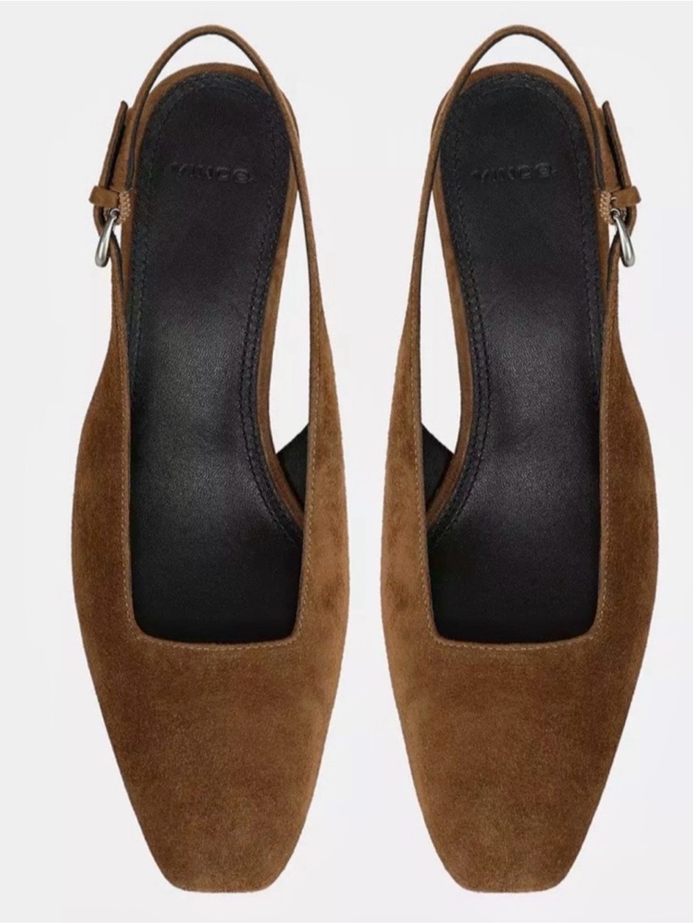 Vince Suede Slingback Low Block Heel Pumps